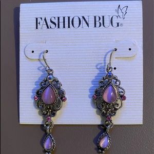 Light pink and silver earrings